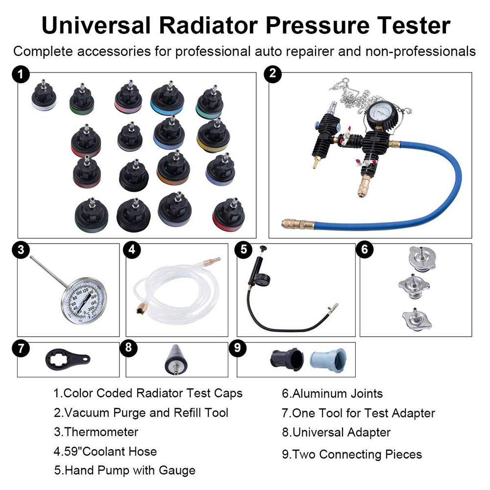 Conjunto de Testador de Pressã - Radiator Pressure Tester avaliação e preço