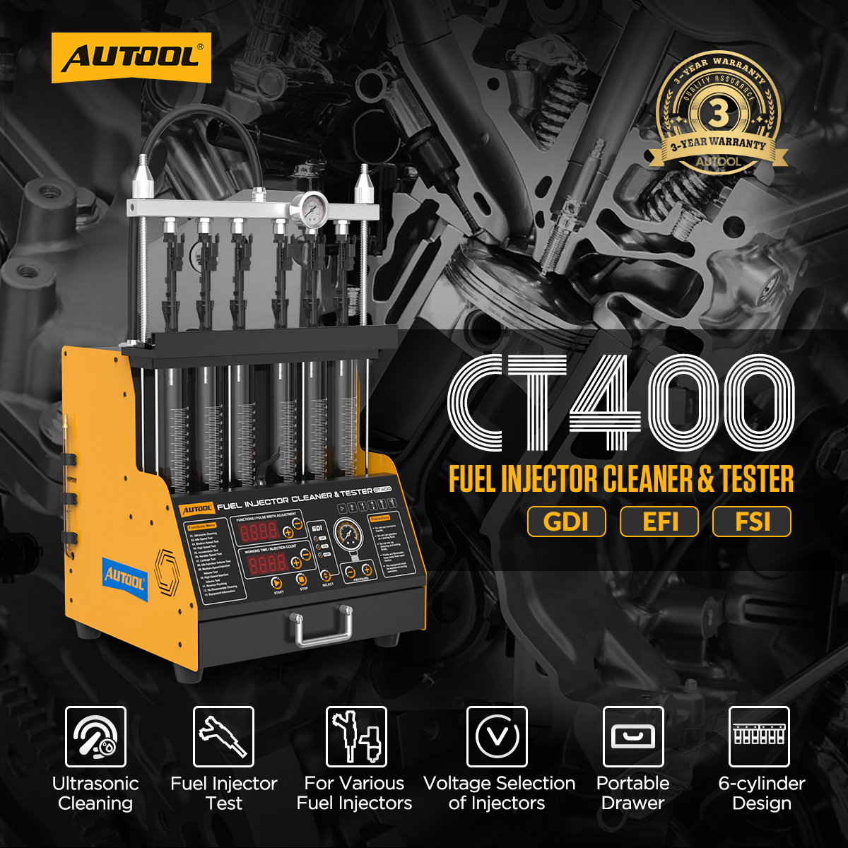AUTOOL CT400 Carro GDI EFI FEI - Fuel Injector Tester avaliação e preço